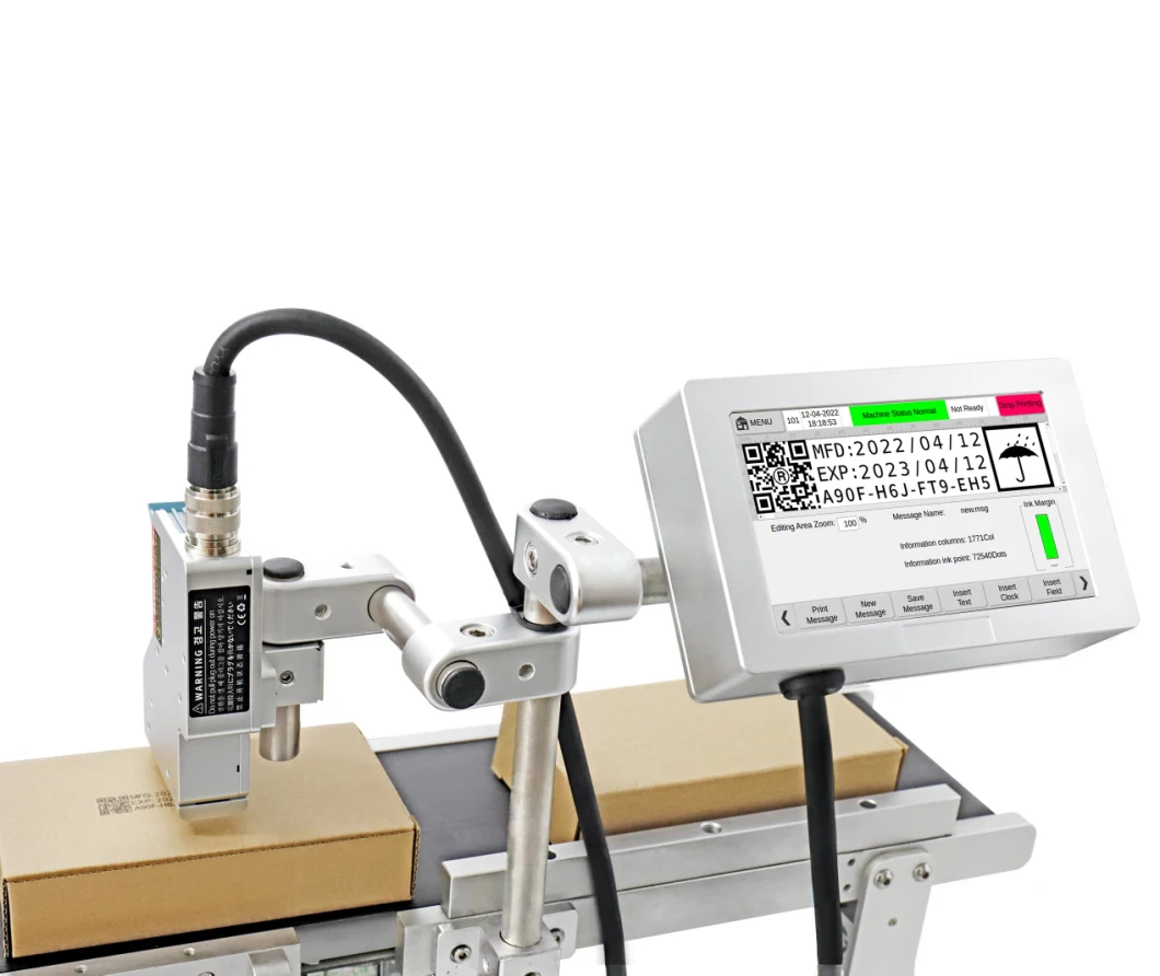 Docod T180p 12.7mm High Resolution Industrial Digital Tij Inkjet Printer Manufacturers for Expiry Date Logo Qr Code